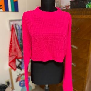 Hot pink Cropped Sweater